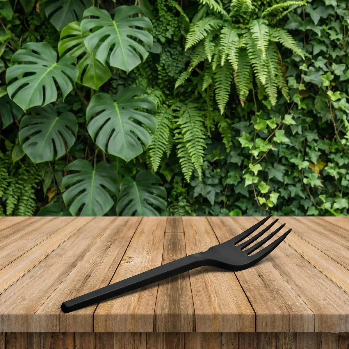 TENEDOR ACRILICO NEGRO #10