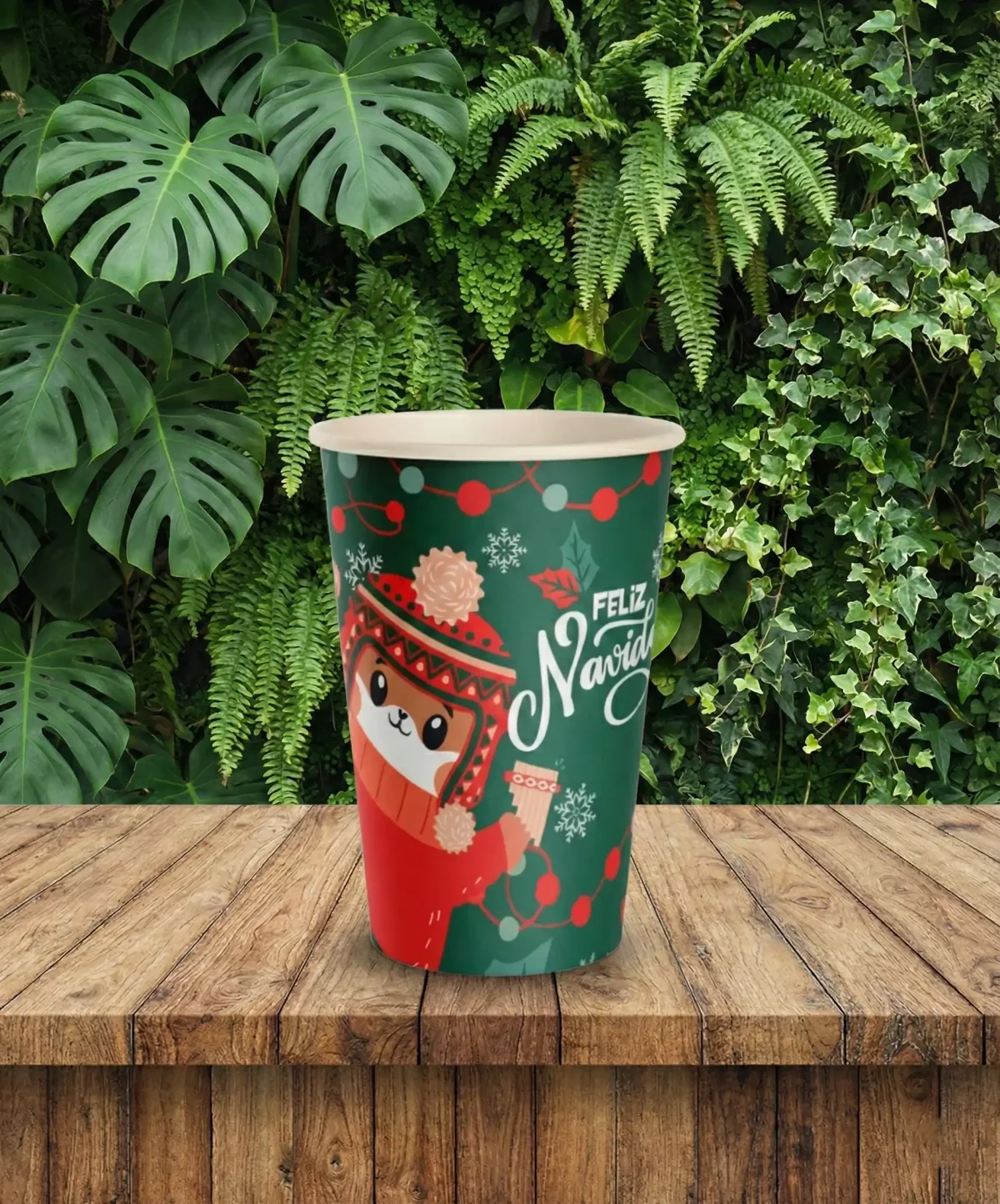 VASO CON IMPRESION NAVIDEÑA 12 ONZ